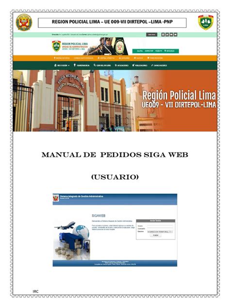 siga web pnp|MANUAL DE INGRESO AL SIGA WEB POR PRIMERA VEZ .